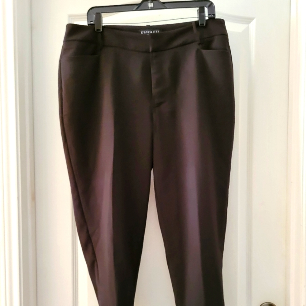 Eloquii  black tulip ankle trousers